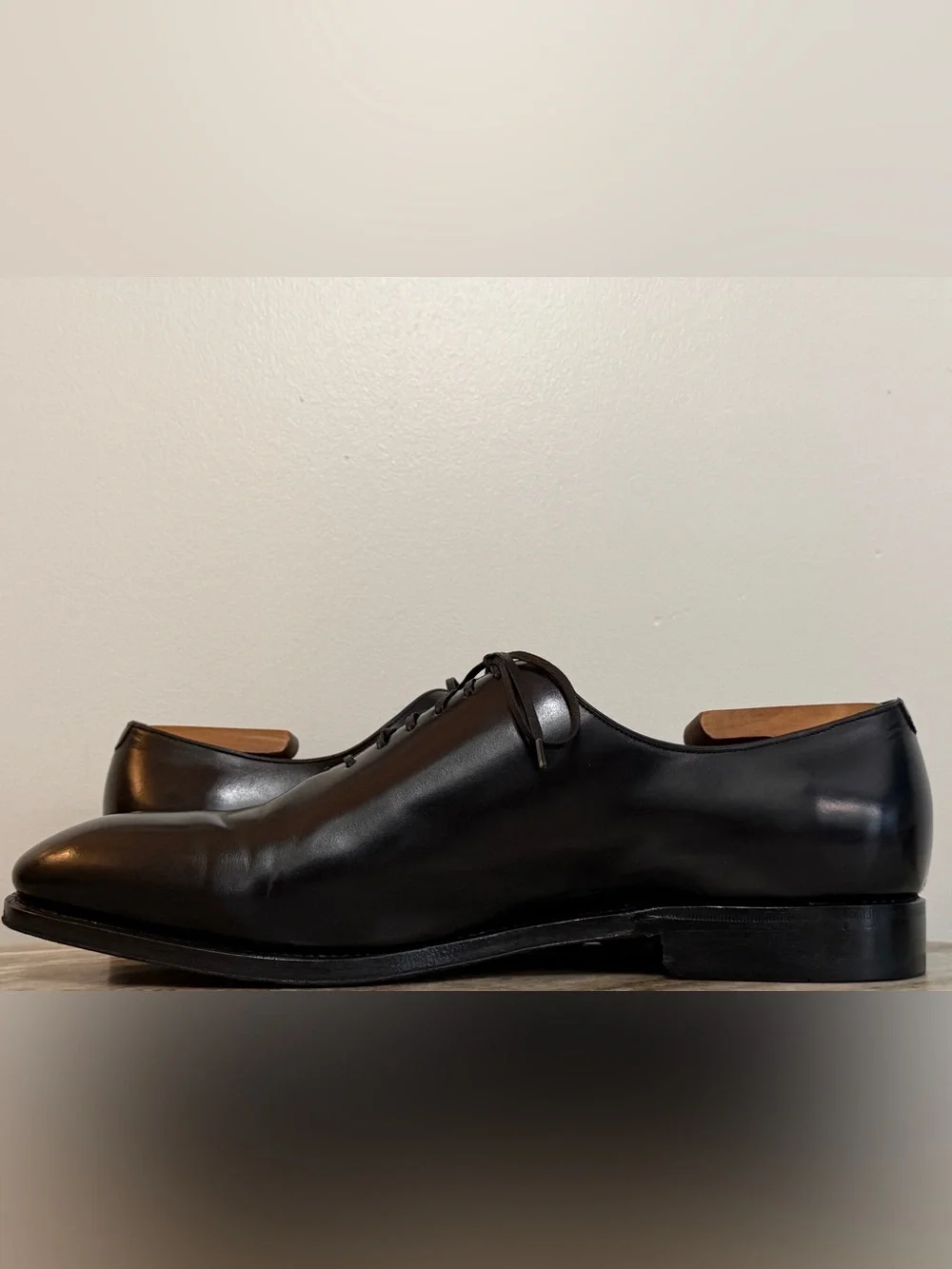 SALVATORE FERRAGAMO TRAMEZZA WHOLE CUT BLACK CALF LEATHER OXFORDS $1800 13 SHOES